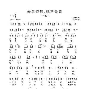 爱是你的,她不会走_歌曲简谱_词曲:臧辉先 汪天亮