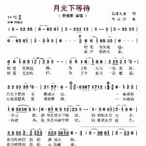 月光下等待_歌谱投稿_词曲:晶海之音 阿汝汗
