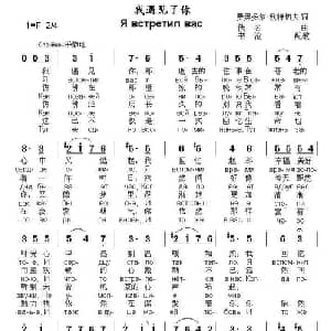 我遇见了你 俄罗斯 _外国歌谱_词曲:费奥多尔 秋特切夫 佚名曲 书沧译配