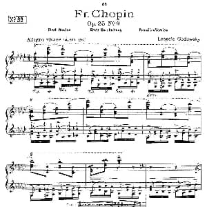 肖邦 练习曲 Fr.Chopin Op.25 No9 1 钢琴谱 Godowsky改编