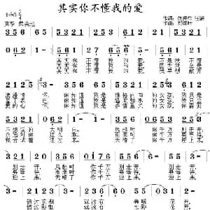 其实你不懂我的爱_通俗唱法乐谱