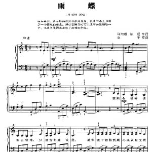 雨蝶 钢琴谱 许常德 琼瑶 张宇