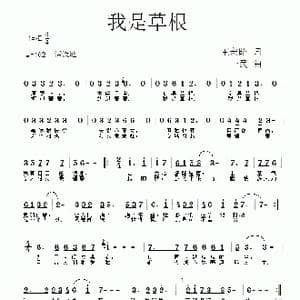 我是草根_歌曲简谱_词曲:王宏昭 一民