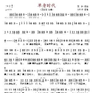 单身时代_歌谱投稿_词曲:王帅 王帅