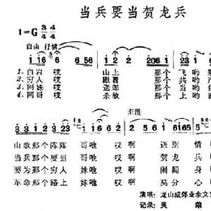 当兵要当贺龙兵_民歌简谱