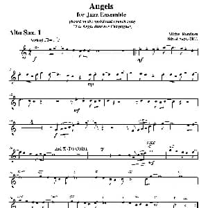 萨克斯谱 | Angels for Jazz Ensemble 第一中音萨克斯分谱