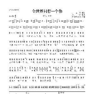 全世界只有一个你_歌曲简谱_词曲:师立宅 张跃