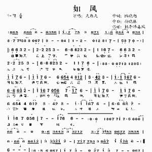 如风_歌谱投稿_词曲:陆晓旭 孙晓林