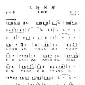 飞越风霜_通俗唱法乐谱_词曲:张虹 徐沛东