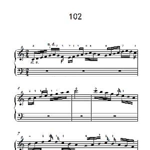 两手交替或交错弹奏的练习 102 钢琴谱