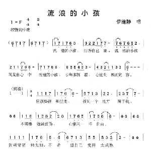 流浪的小孩_通俗唱法乐谱