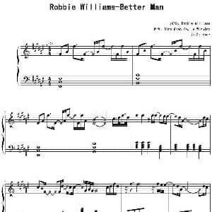 Better Man 钢琴谱 gaen扒谱