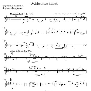 萨克斯谱 | Midwinter Carol 四重奏分谱