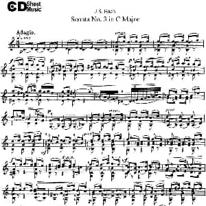 小提琴谱 | 6 Violin Sonatas and Partitas 5.Sonata No.3 in C Major J S Bach 巴赫