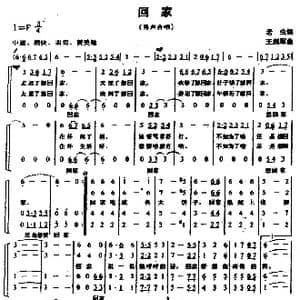 回家_歌曲简谱_词曲:老虫 王训军