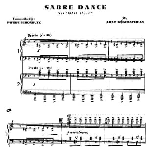 Sabre Dance 钢琴谱 阿拉姆 伊里奇 哈恰图良