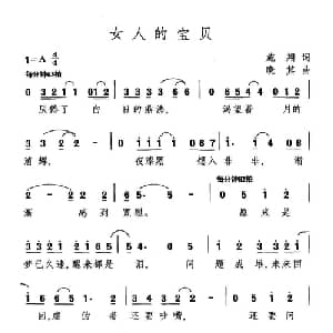 女人的宝贝_通俗唱法乐谱_词曲:施翔 晓其