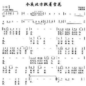 今夜北方飘着雪花_民歌简谱_词曲:刘世新 王祖皆