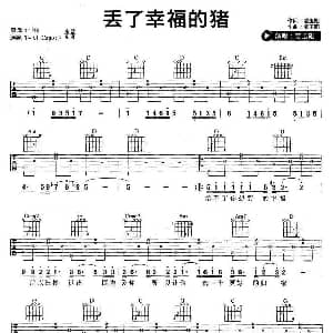 丢了幸福的猪 吉他谱 姜玉阳 姜玉阳 姜玉阳