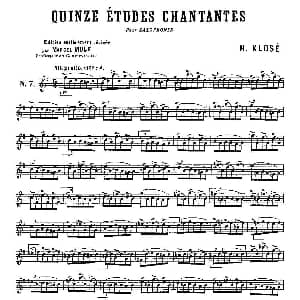 萨克斯谱 | Klose Etudes Chantantes Pour Saxophone 练习曲之七
