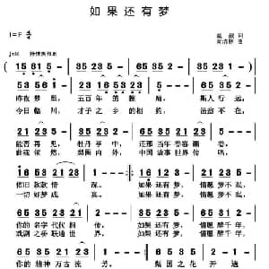 如果还有梦_通俗唱法乐谱_词曲:戴靓 黄清林