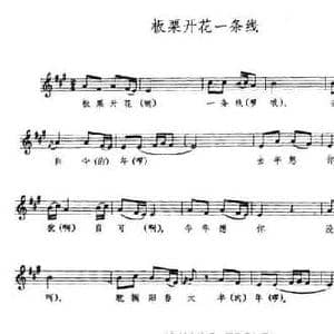 板栗开花一条线_民歌简谱