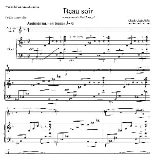 萨克斯谱 | 美丽的黄昏 高音萨克斯 钢琴伴奏 德彪西