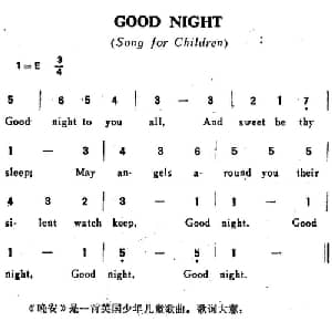 GOOD NIGHT 英国 _外国歌谱