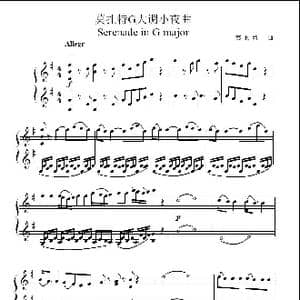 G大调弦乐小夜曲一乐章_歌谱投稿_词曲: 莫扎特曲 王少师改编