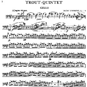 TROUT QUINTET 鳟鱼五重奏 第一大提琴分谱 舒伯特