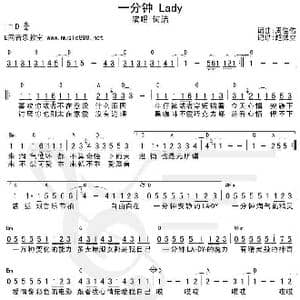 一分钟Lady_歌谱投稿_词曲:周佳佑 周佳佑
