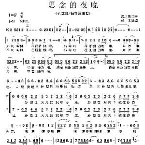思念的夜晚_歌谱投稿_词曲:沈卫东 沈卫东