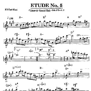 萨克斯谱 | ETUDE No.5 中音萨克斯超吹练习曲