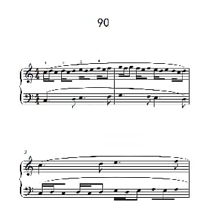 两手不同节奏的练习 90 钢琴谱