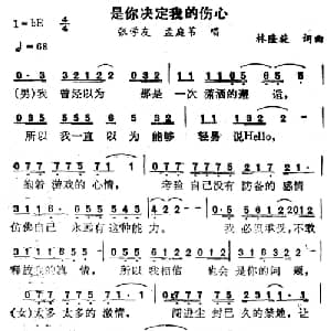 是你决定我的伤心_通俗唱法乐谱_词曲:林隆璇 林隆璇