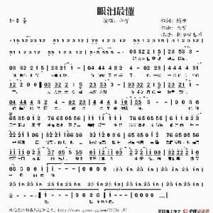 眼泪最懂_歌谱投稿_词曲:随梦 六哲