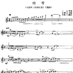 小提琴谱 | 暗香 电视剧 金粉世家 主题曲 三宝
