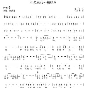你是我的一颗眼泪_通俗唱法乐谱_词曲:秦岛 何炎吉
