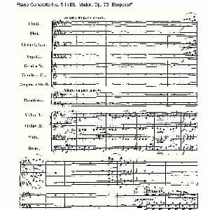 Eb大调钢琴第五协奏曲 Op.73 皇帝 第二乐章 钢琴谱