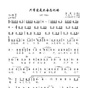 只有爱是不会忘记的_歌曲简谱_词曲:郑国江 简美京平