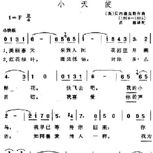 小天使_外国歌谱_词曲:苗林译配 英 贝内迪克特