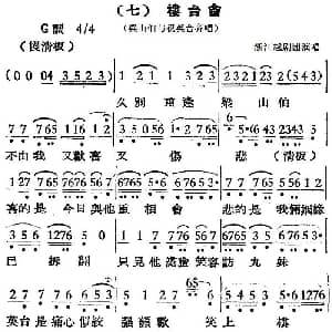 越剧谱 | 越剧曲调 楼台会 梁山伯与祝英台齐唱 浙江越剧团
