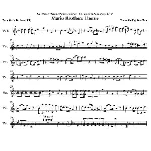 小提琴谱 | Mario Brothers Theme