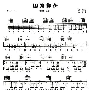 因为你在 吉他谱 张惠妹 俞方 小安