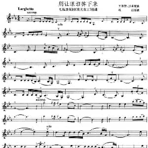 小提琴谱 | 别让眼泪掉下来 电视剧 苍天在上 插曲 王祖皆 张卓娅