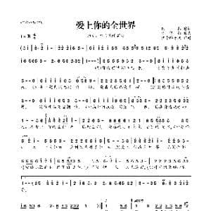 爱上你的全世界_歌曲简谱_词曲:田然 李悠扬