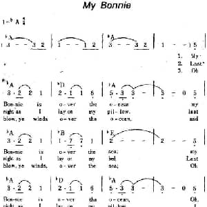 My Bonnie 美国 _外国歌谱