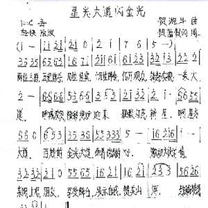 星光大道闪金光_歌谱投稿_词曲:贺蕾 贺闪 贺湘斗