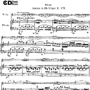 小提琴谱 | Violin Sonata in Bb Major K.378 小提琴 钢琴伴奏