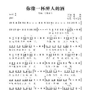 你像一杯醉人的酒_歌曲简谱_词曲:春妹 春妹